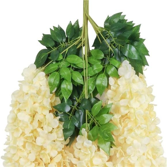 12 Pack(Total 43.2 Feet) Artificial Fake Wisteria Vine Rattan Hanging Garland - Picture 6 of 6